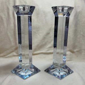 Villeroy & Boch Pair of Crystal Candlesticks/Candle Holders